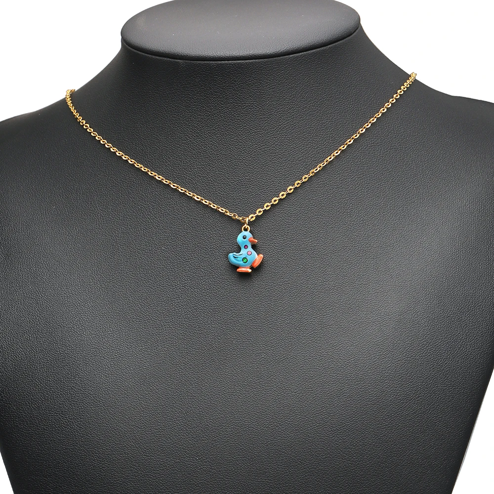 4pcs Stainless Steel Enamel Cute Small Duck Charms DIY Jewelry Findings Kids Necklace Pendant Children Bracelets Earrings Making view 6