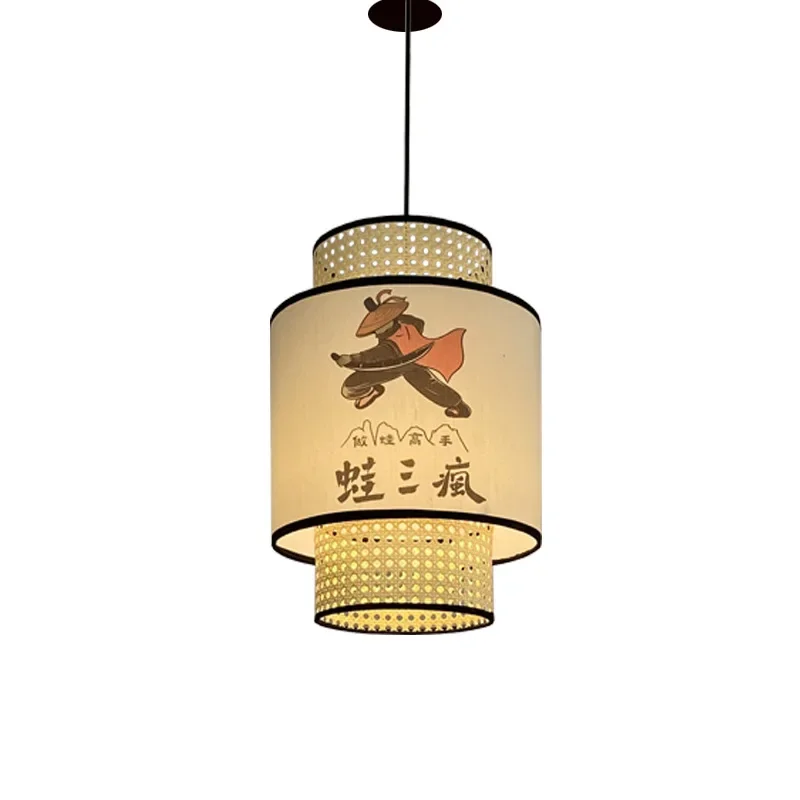 Nueva linterna de arte del hierro de piel de oveja antigua de estilo chino, restaurante de ollas calientes, casa de té, candelabro tejido de estilo chino creativo