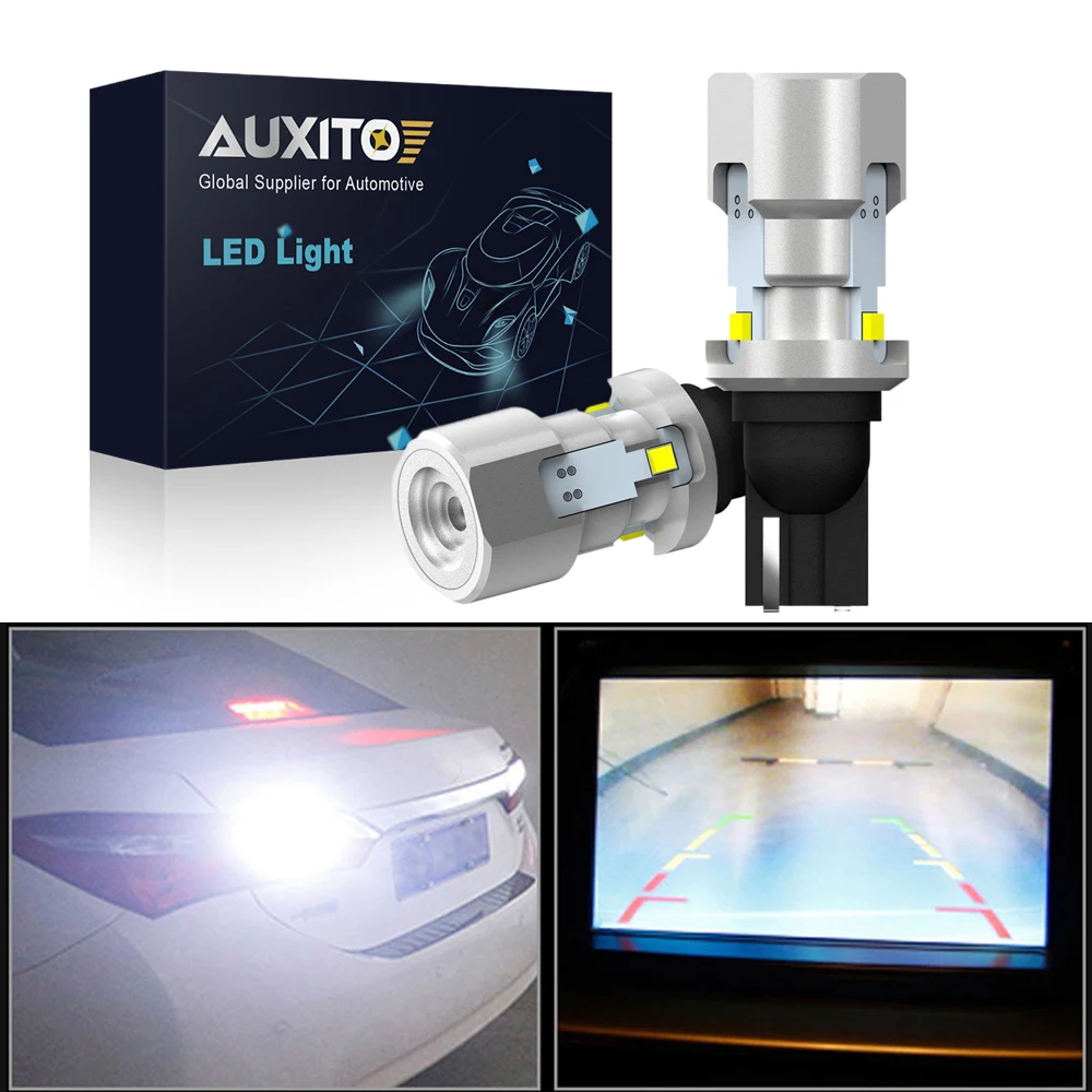 

AUXITO 2x T15 Светодиодная лампа W16W T16 Светодиодная лампа Canbus без ошибок 912 921 Автомобильная лампа заднего хода Резервная задняя сигнальная лампа Белый Супер яркий