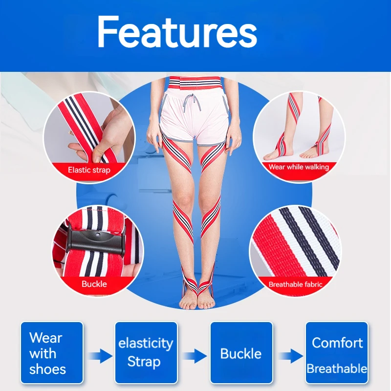 Leg Correction Belt Posture Corrector Band Unisex O/X Legs Type Bandage Lightweight Leg Straighten Belt for Children and Adult