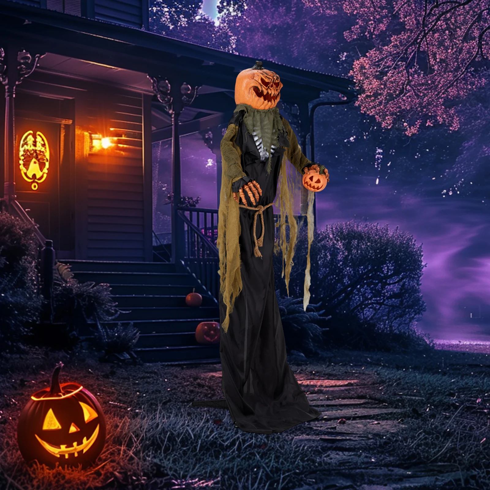 7ft Pumpkin Halloween Standing Decoration