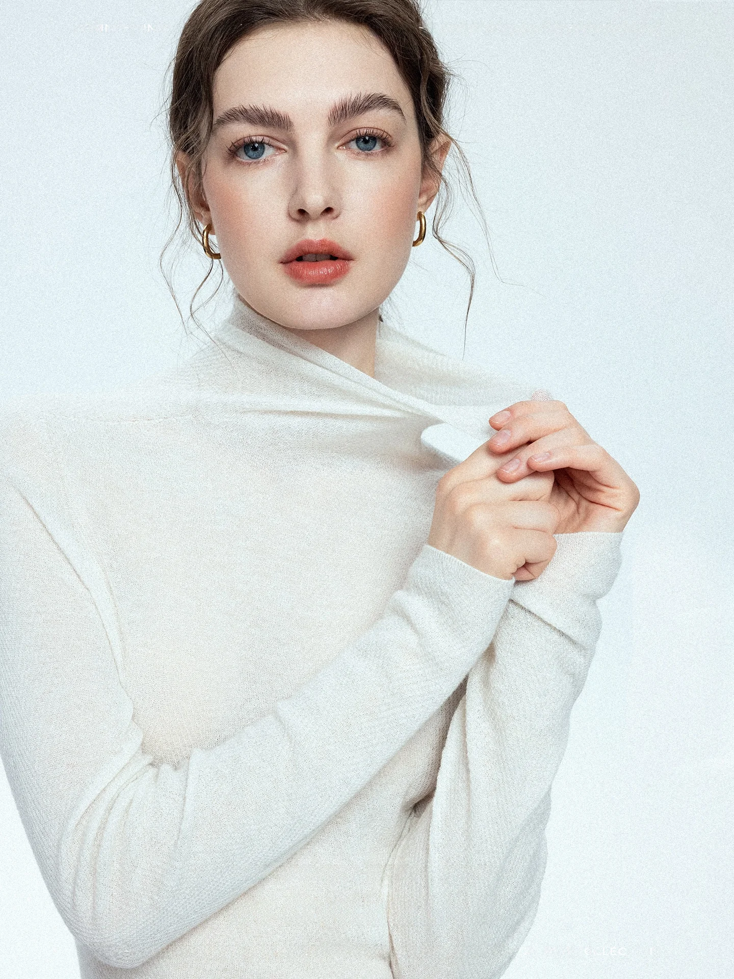 

Ультрамягкий шелковый вязаный свитер с высоким воротником для женщин, базовый слой, волнообразный узор, тонкая вязка, матовый дизайн