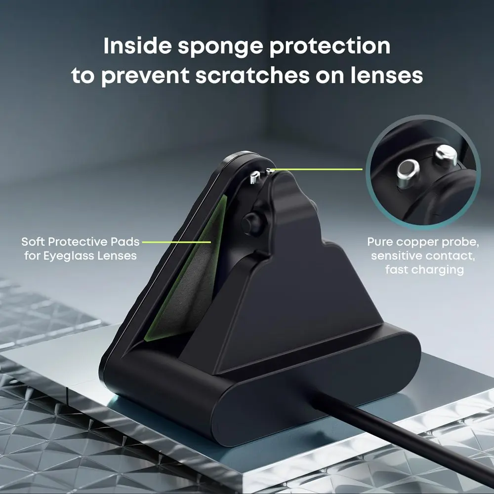 لراي بان ميتا النظارات الذكية Wayfarer/Skyler شحن حامل السفر MiniPortable USB-C شاحن حوض مع كابل محول