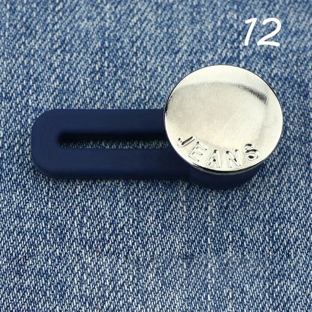 Mode Metall Brief Elastische Kleidung Bogen Versenkbare Schnalle Knöpfe Taille Erhöhen Jeans Erweiterte Taste Taille Verschluss