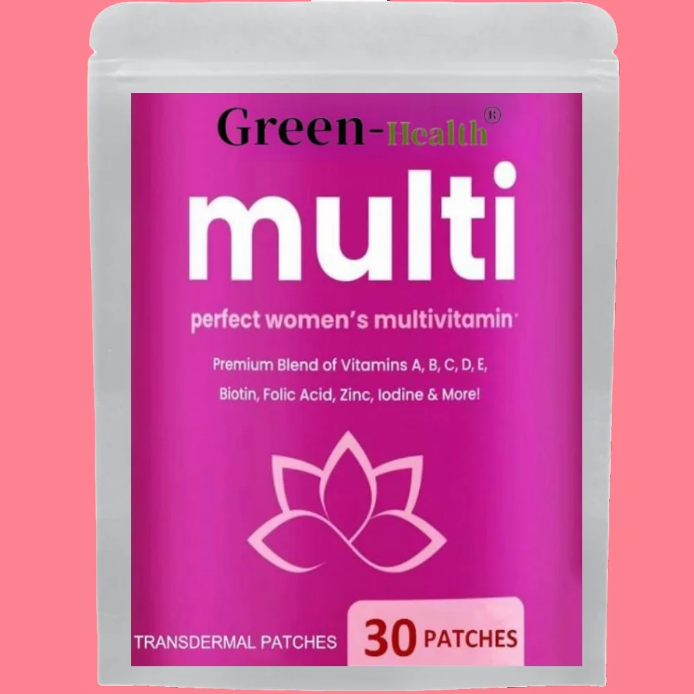 

30 Patches Multivitamin Transdermal Patches Vitamins A, B, C, D, E, Biotin for Women Bones, Brain, Heart, Immune & Energy