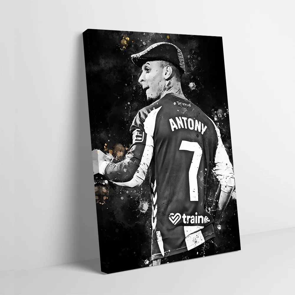 Antony 7 Soccer Player Portrait Poster Customizable Printed Canvas Painting Wall Art Gift for Modern Home Decoration Ornaments