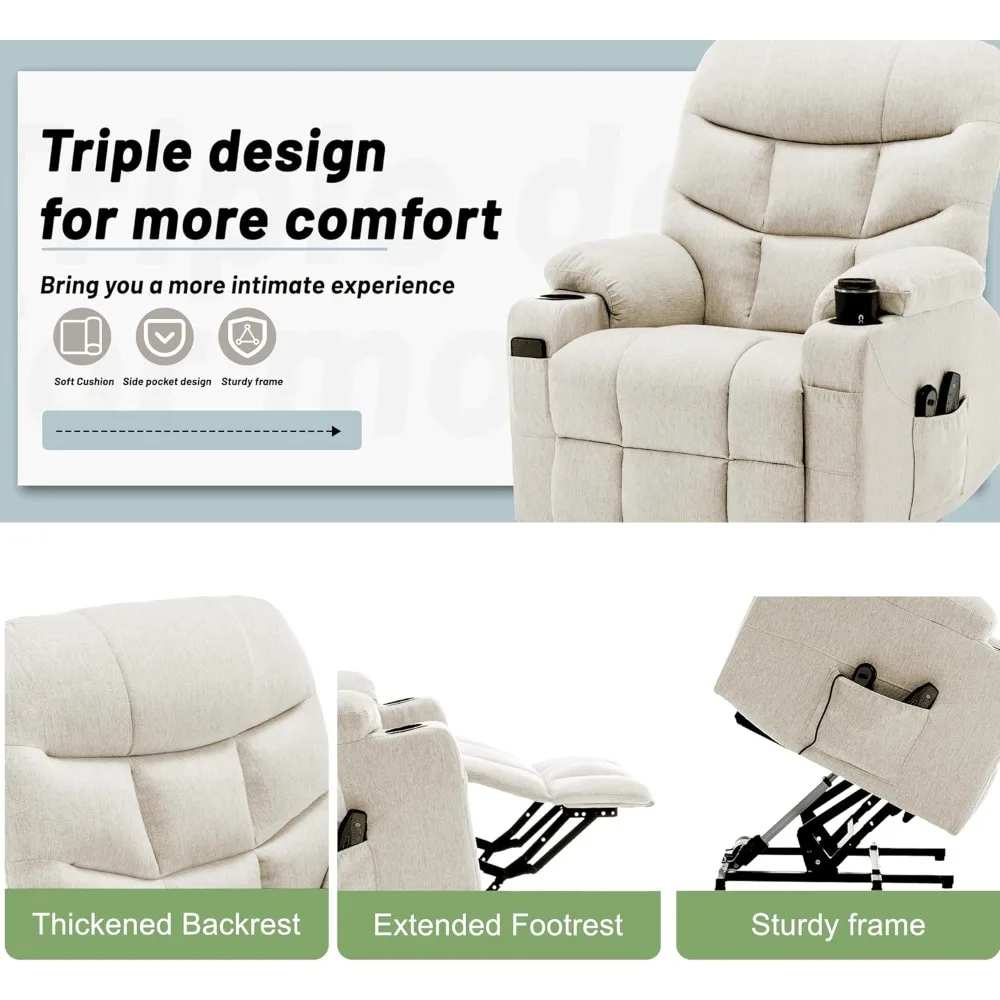 كرسي كرسي مع تدليك وتدفئة، كرسي رفع لكبار السن والكبار، كرسي كهربائي مع جهاز تحكم عن بعد #6