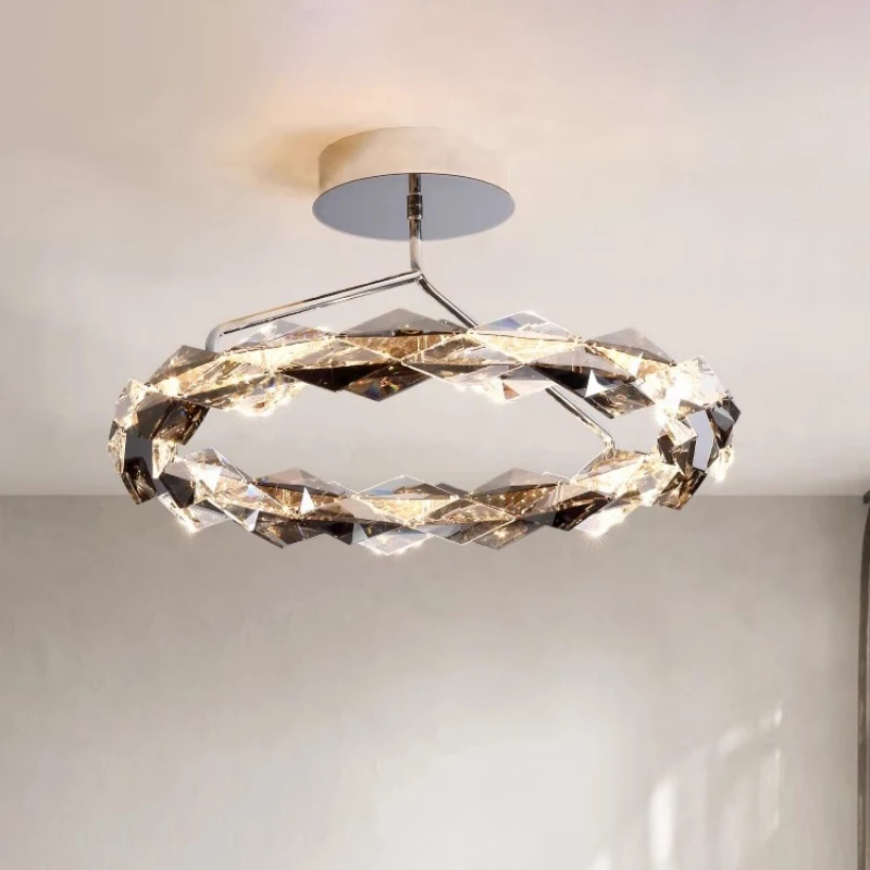 Modern Minimalist K9 Crystal LED Ceiling Light 2026 New Dining Room Pendant For Living Room Master Bedroom - Energy Efficient