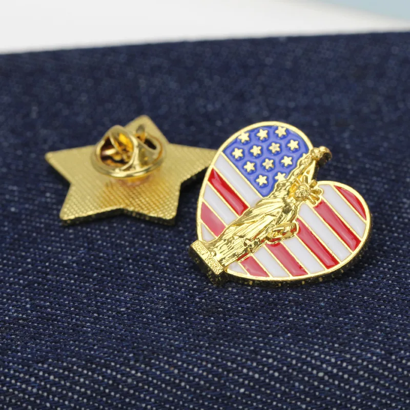 Country Brooch Enamel Pin France Dubai Italy America Flag Badge Stars Stripe Brooch for Women Men Hat Bag Shirt Collar Lapel Pin