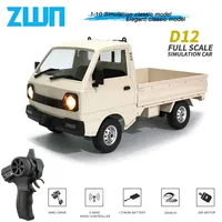 WPL D12 1:10 RC CAR Simulation Drift Climbing Truck LED Light Haul Cargo Remote Control Electric Toys For Children