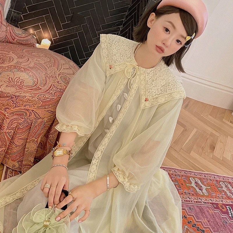 

Винтажное кружевное платье Vimas с воротником и накидкой на плечи, прямого кроя, в стиле ретро, для молодых женщин, для повседневной носки