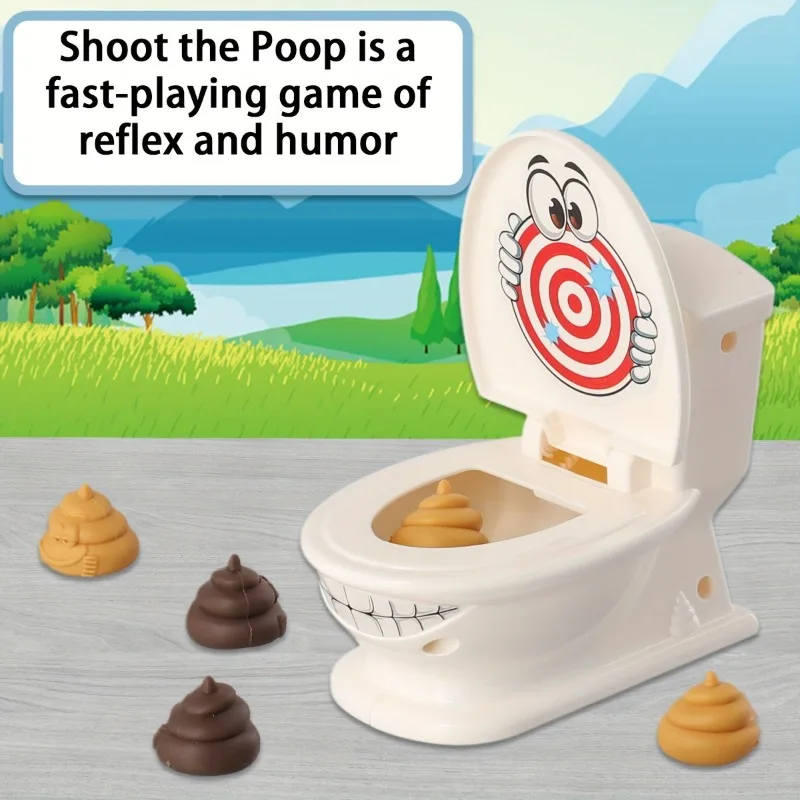 Ejection Toilet Joke Toy Stool Toilet Seat Two-Person Interactive Battle Table Game Spoof Poops Fun Simulation Toys for Kids