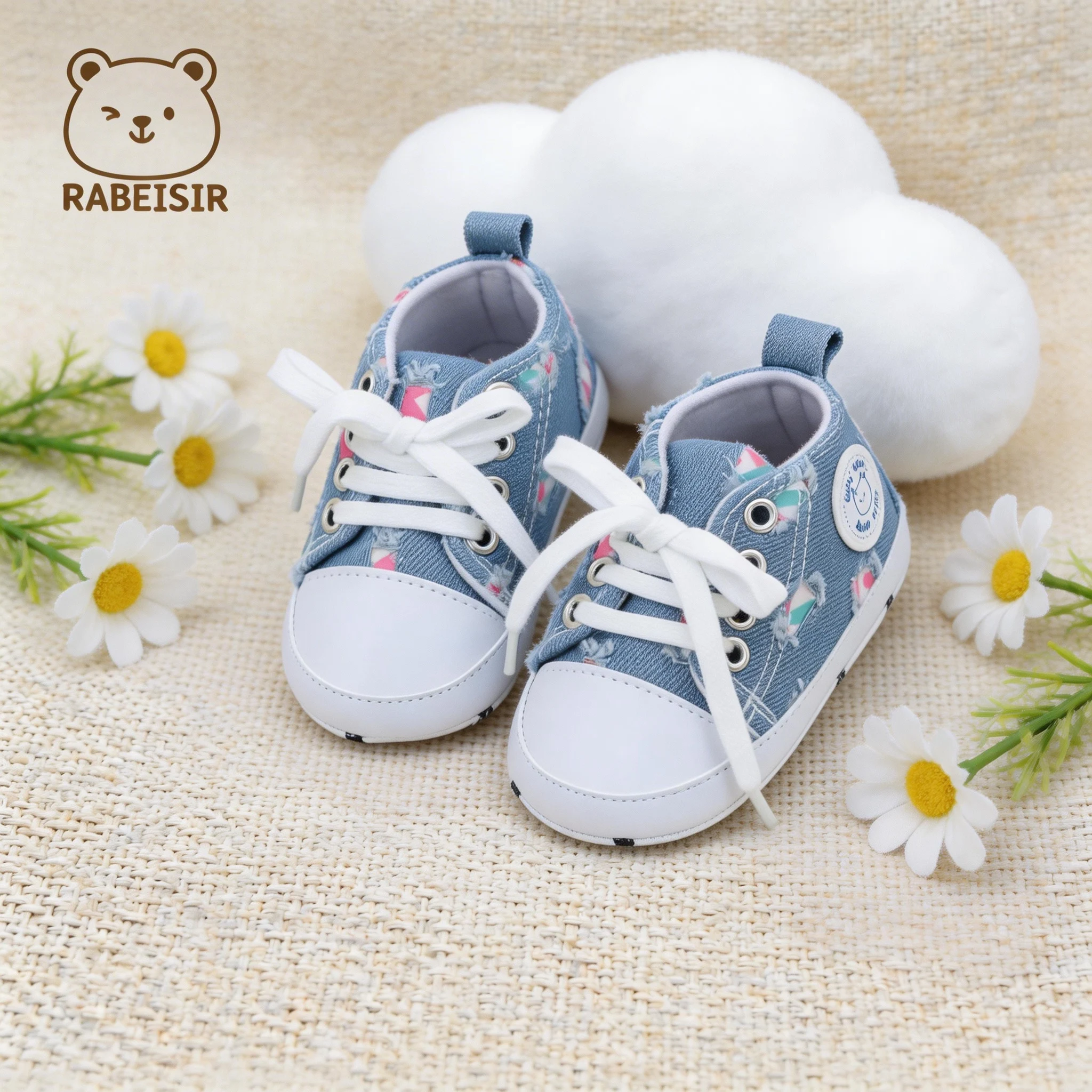 Frühlings- und Herbst-Babyschuhe aus Segeltuch, Lauflernschuhe für 0–18 Monate, Segeltuchschuhe für Jungen