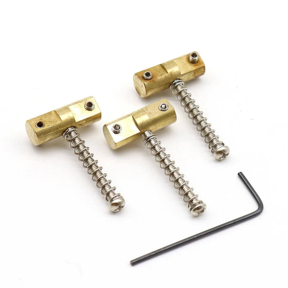 1 Set TL Gitarre Brücke Sättel Vintage Messing Kompensiert Sättel für Tele Style Gitarre Teil – Detail 4