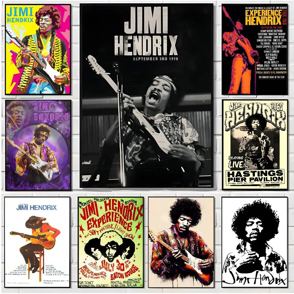 

Guitarist J-Jimi HendrixS Poster HD art poster for home living room bar office decoration sticky, waterproof