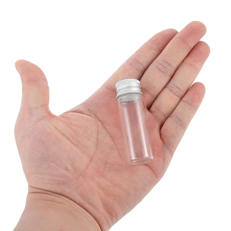 15ml /20ml Glass Vials with Screw Caps and Plastic Stoppers, Small Clear Liquid Sample Vial, Leak-Proof Vial, 12PCS