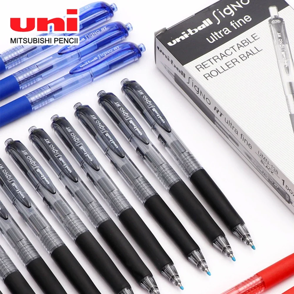 uni japao unisex bola gel pen signo mm 038 mm umn105 umn138 student writing assinatura do escritorio back to school papelaria 12 pcs 01