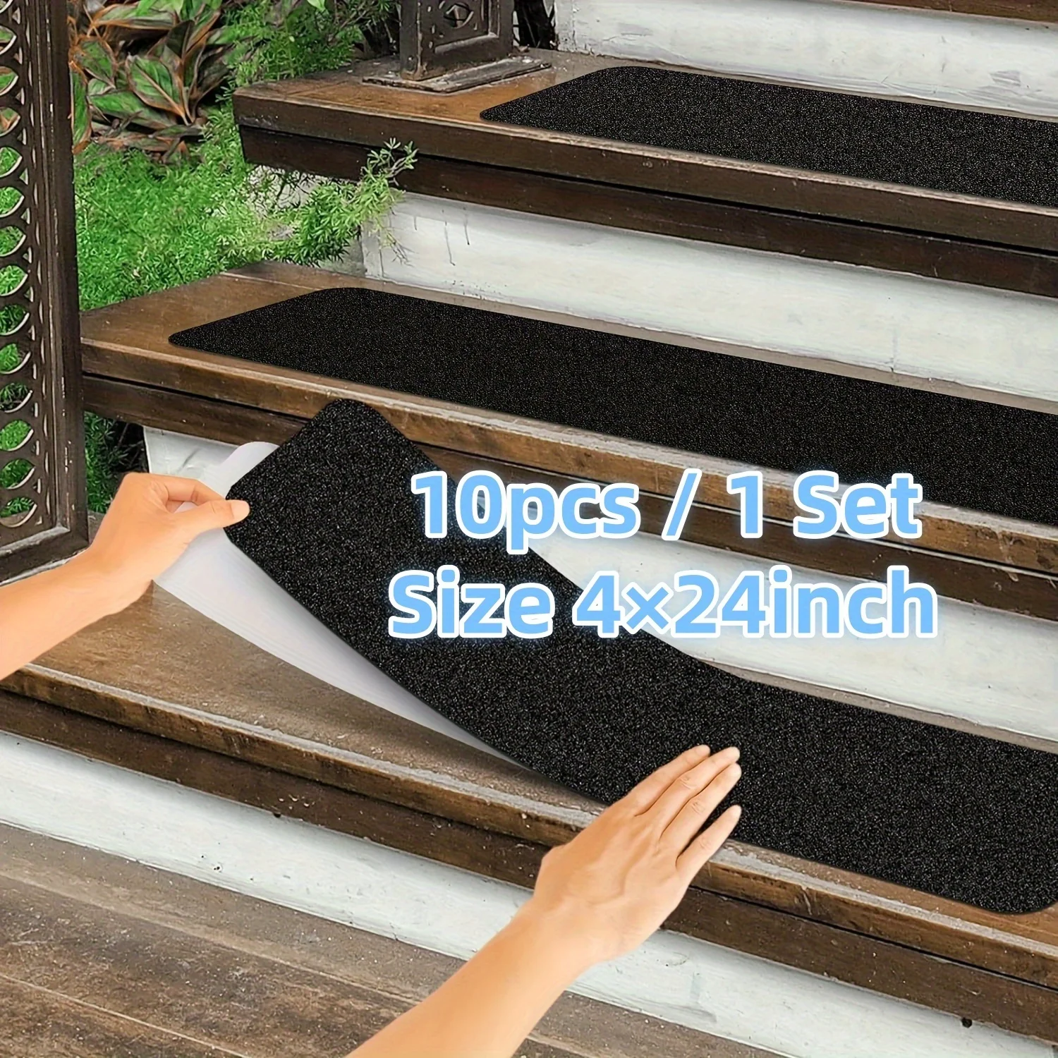 10 قطع من شريط المضاد للانزلاق مقاس 4 × 24 بوصة، 80 حبيبة للسلالم وألواح التزلج والطوابق. الثقيلة، الجر المتفوق والسلامة في الهواء الطلق!
