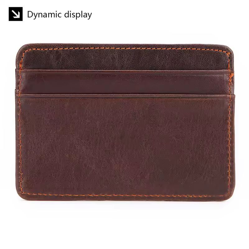 New Cow Leather Men's Card Bag Coin Purse Slim Credit Card Holder Wallet For Men and Women ID Card Pocket - Image 11