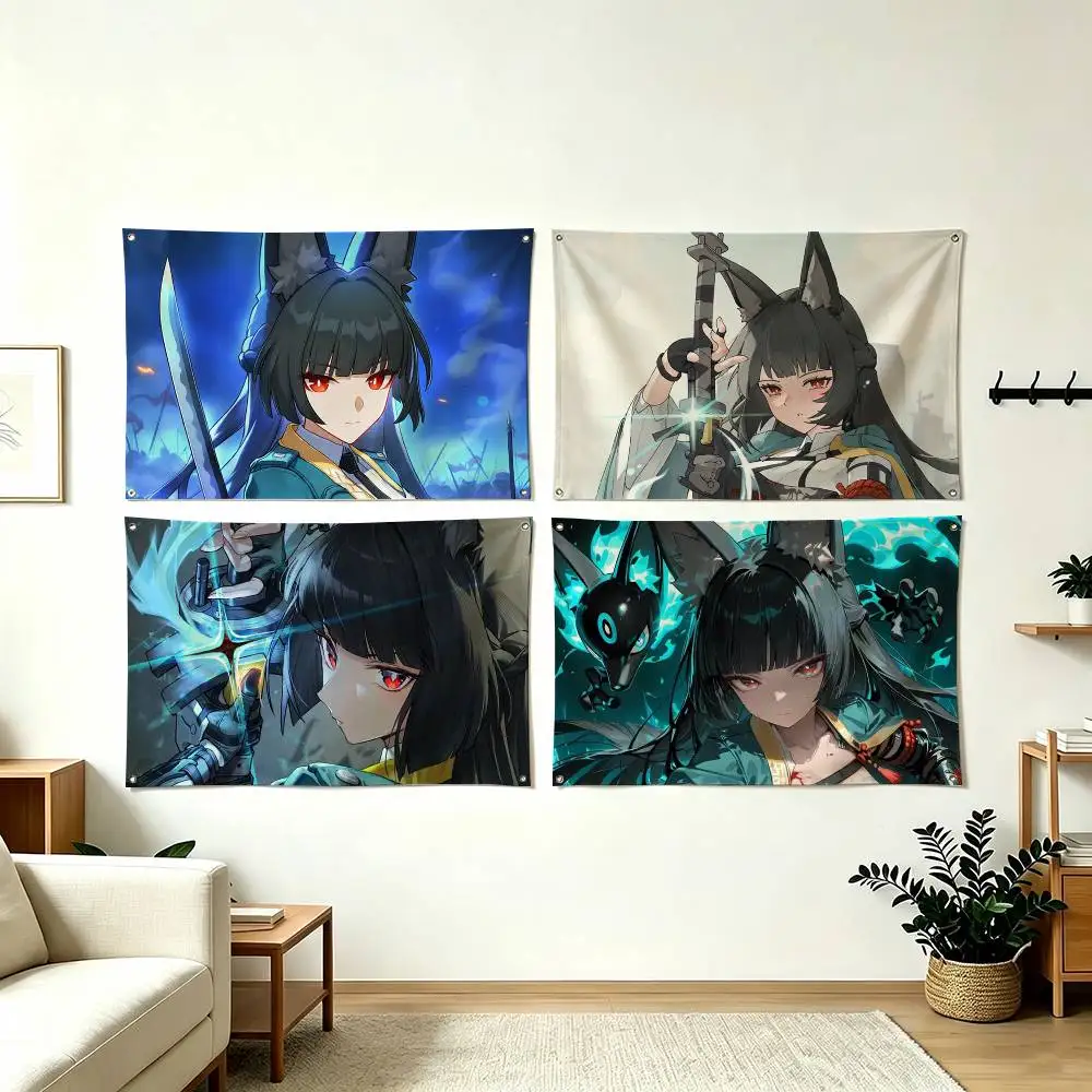 H-Hoshimi Miyabi Zenless Zone Zero Flags for Bedrooms Home Decor Items Outdoor Decors Garage Decoration Flaga