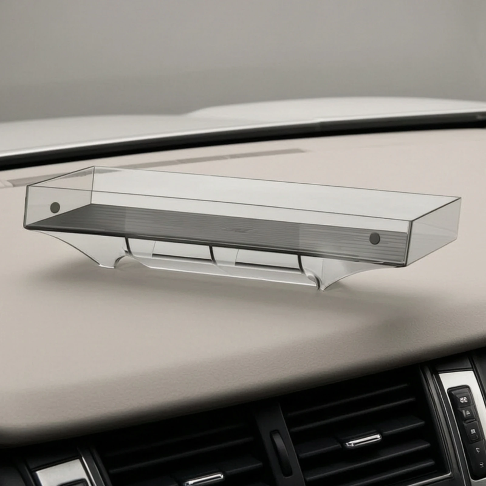 Under-Screen Storage Box Transparent Storage Box with Attractive Lid Organizer Non-Slip for Car Owners