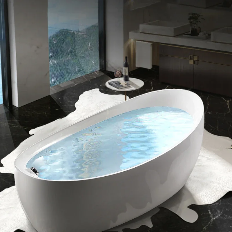 

An independent seamless uneven elliptical bathtub of acrylic households