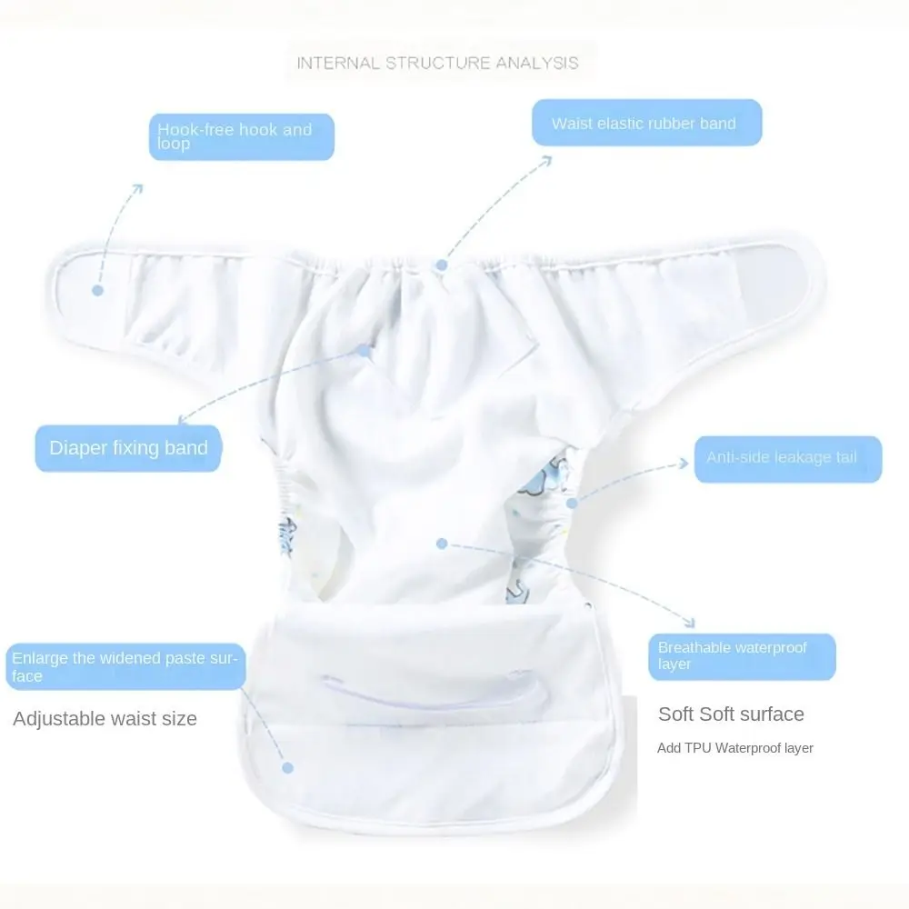 Necessory 0-12Months Washable Diaper 3-15kg Adjustable Reusable Nappy Leakproof S M L Diaper Pants Newborn