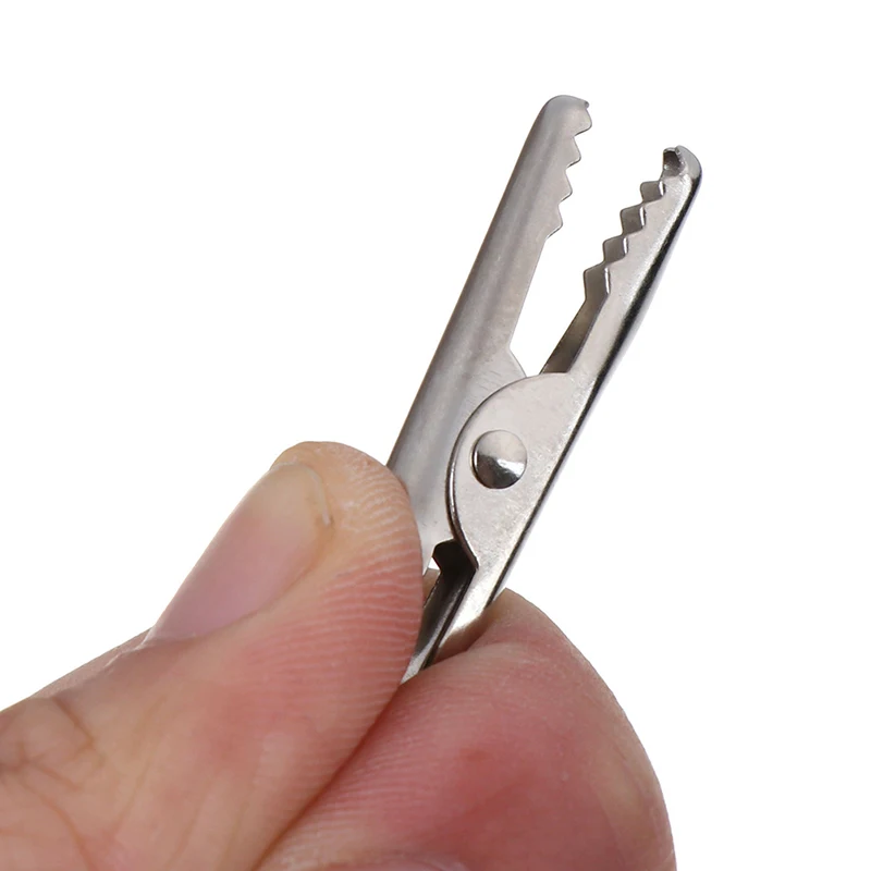 10pcs 15cm Length Non-insulated Electric Test Crocodile Clamp Metal Alligator Clips Silver Tone For Electric Testing Work