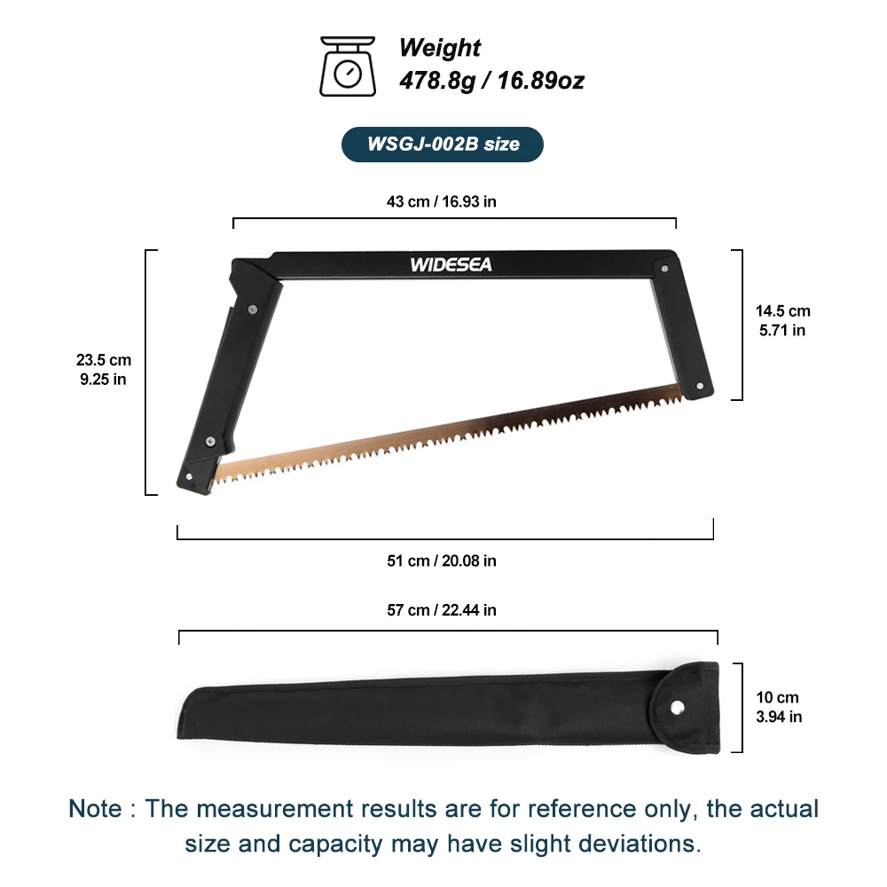 Widesea Folding Hand Saw - Manganese Steel Blade Aluminum Alloy Frame Portable Camping Saw for Tree Pruning Wood Cutting Outdoor image 4