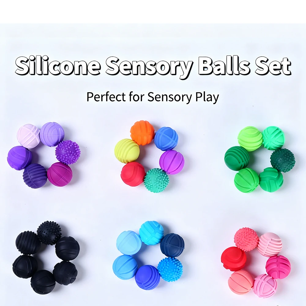 Sensory Toys Magnetic Sensory Balls Silicone Textured Stress Relief Toy Magnetic Elastic Silicone Balls