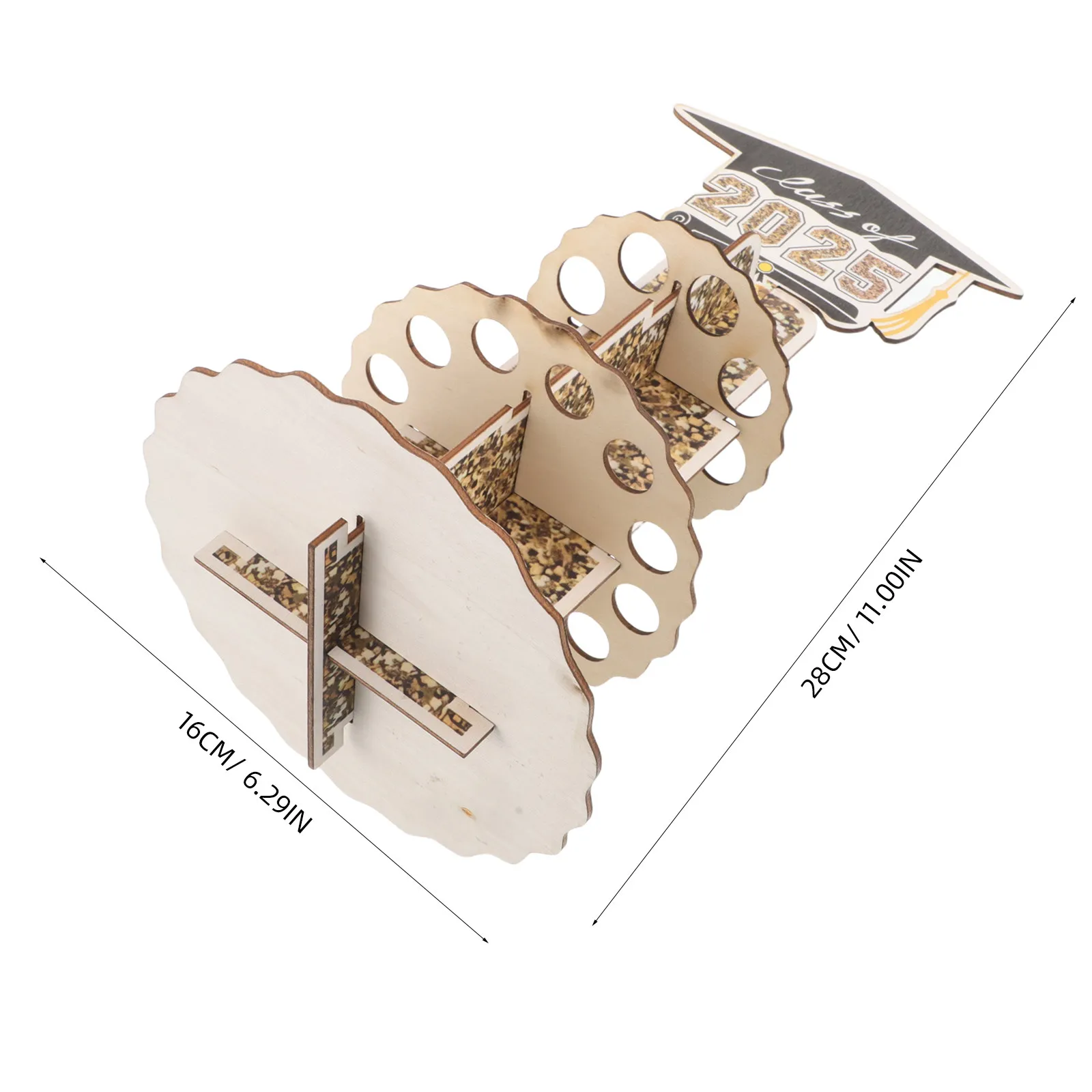 Class of 2025 Wooden Graduation Money Holder Double-Layer Cash Organizer for Graduation Parties Functional Card Slots Cash