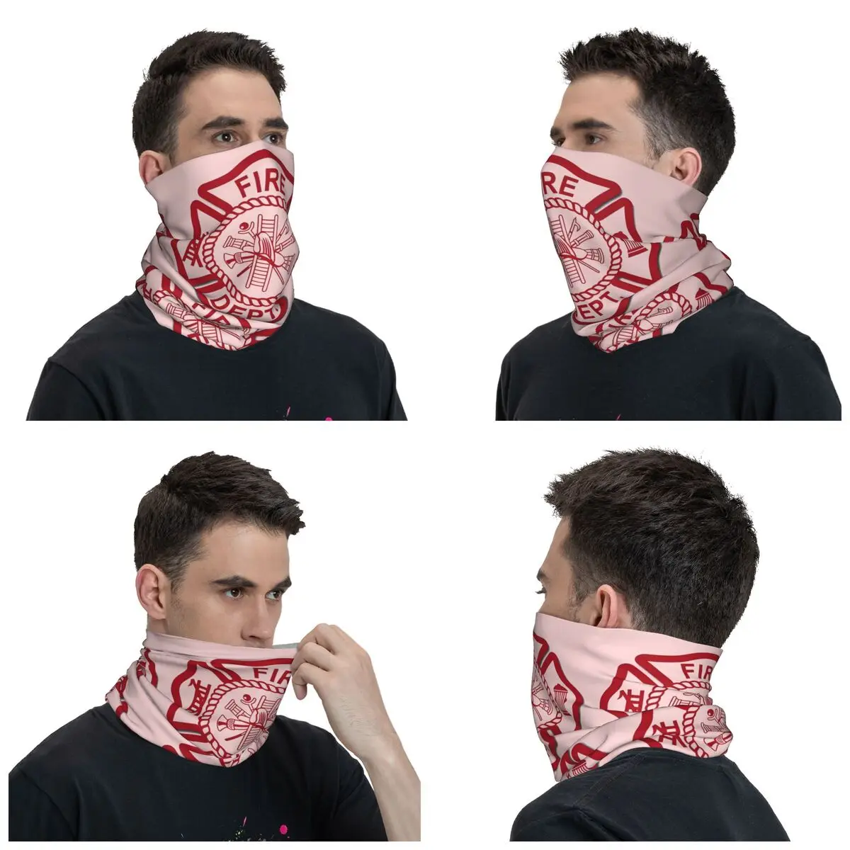 Firefighter Bandana Neck Cover Printed Fire Dept Face Scarf Warm Headband Cycling Unisex Adult Breathable