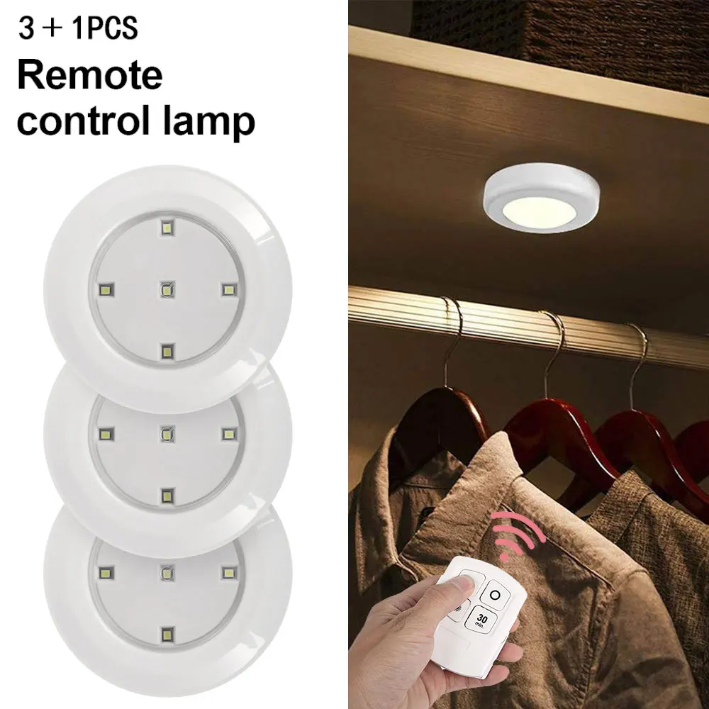 Led Under Cabinet Lights Wireless Remote Control LED Night Light Battery Operated Min Touch Lamp for Kitchen Closet Bedroom