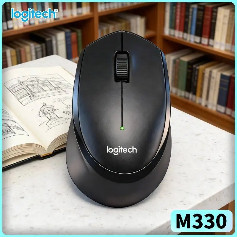 Logitech M330 Silent Wireless Mouse Smooth Scroll Low Power Cross OS For Windows Mac Laptop Desktop Computer Gear