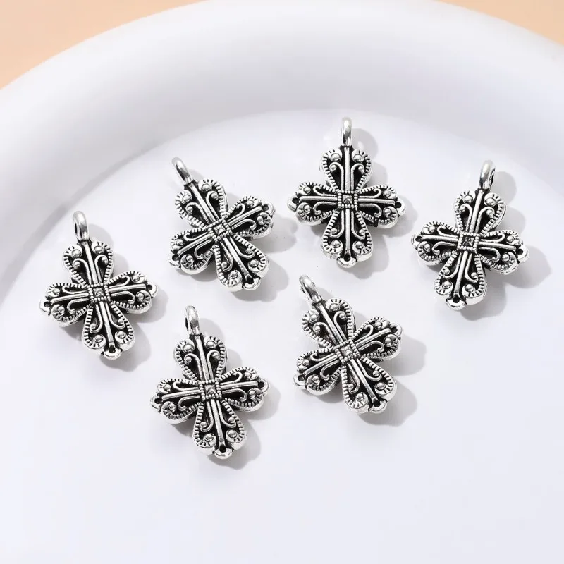 10pcs New Cross Alloy Charms Religious Patterned Pendants For Making DIY Handmade Jewelry Accessories Necklace