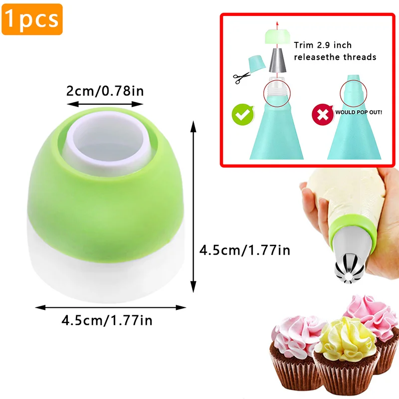 6PCS  Cake Cream Pastry Bag Nozzle Adapter Icing Piping Bag Russian Nozzle Converter Coupler For Cupcake Fondant Cookie Navidad