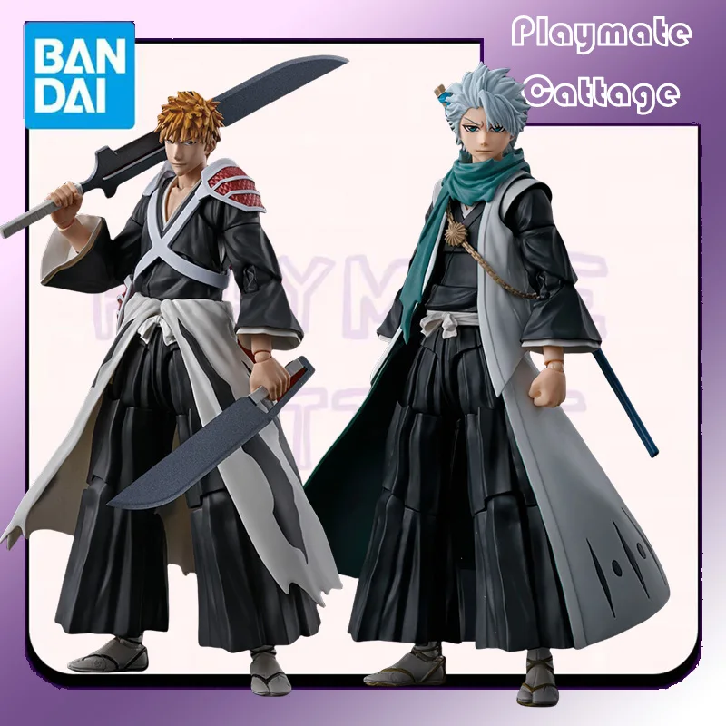 

In Stock BANDAI Original SHFiguarts BLEACH Kurosaki Ichigo Hitsugaya Toushirou Anime Figure Model Toy Collectible Gift Children