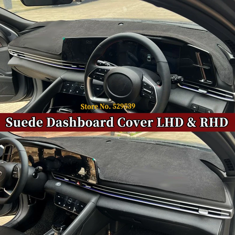 

Автомобильный Стайлинг, замшевый кожаный коврик для приборной панели, чехол для приборной панели, аксессуары для Hyundai Elantra CN7 2021 ~ 2024 Avante I30 Sedan