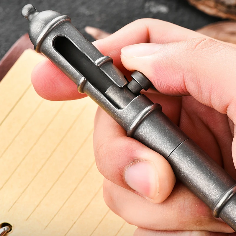 Creative Titanium Alloy Tactical Pen Imitation Cannon Barrel Bolt Pen Camping EDC Tool