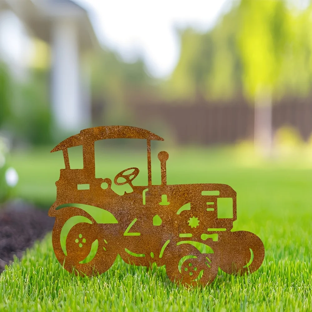 2D Flat】[2D Flat] 1 Piece, Antique-Style Metal Fence Post, Suitable for Tractors, as a Rural Outdoor Artwork, Ideal for Bullfighting Decorations, and Also a Great Choice to Enhance Garden Fence Tops