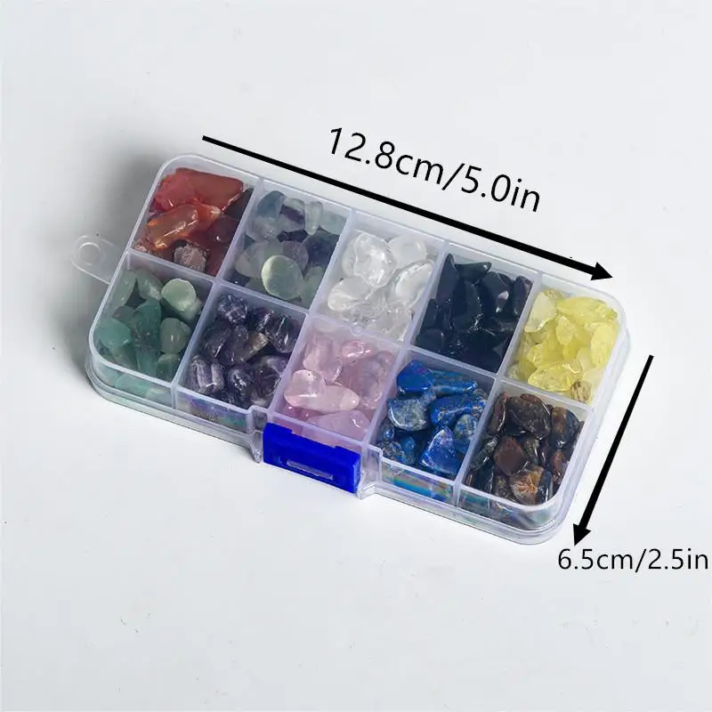 1 صندوق من 10 أنواع نادر جودة عالية كريستال جوهرة رقائق صندوق الريكي والنباتات المنزلية ، خزان الصيد حشو صنع المجوهرات ديكور حديقة #6