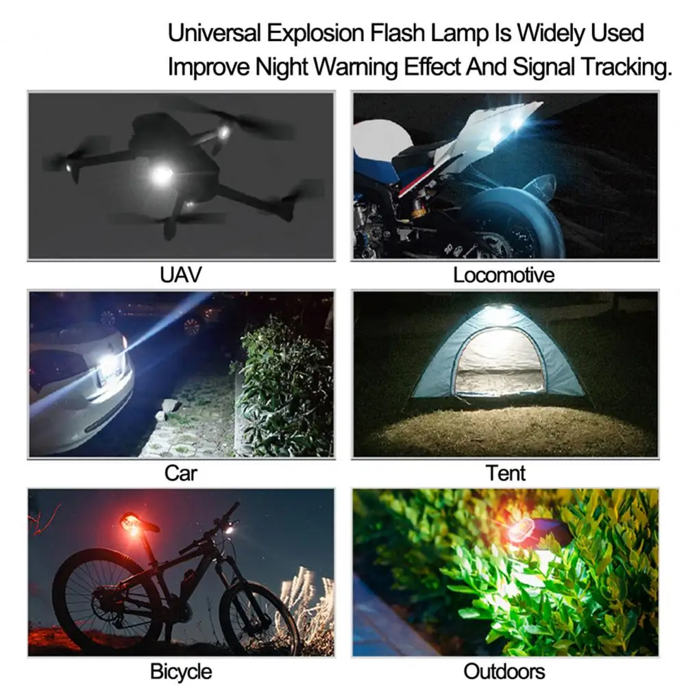 Bicycle Night Light Switching with Data Cable 30 Modes 5V 1A Lighting Micro USB Charging Aircraft Strobe Light Car