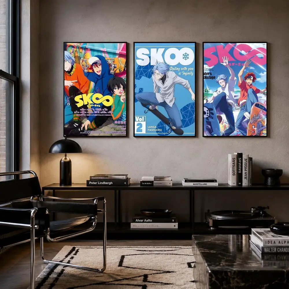 Anime SK8 The Infinity Poster Self-adhesive Art Waterproof Paper Sticker Coffee House Bar Room Wall Decor