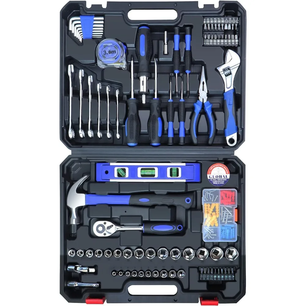

jar-owl 146-Piece Mixed Tool Set, Drive Socket Set, Auto Repair Tool Kit with Plastic Toolbox Storage Case