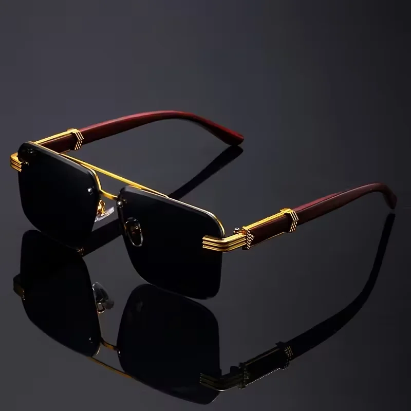 Textured Double-Bridge Fashion Sunglasses