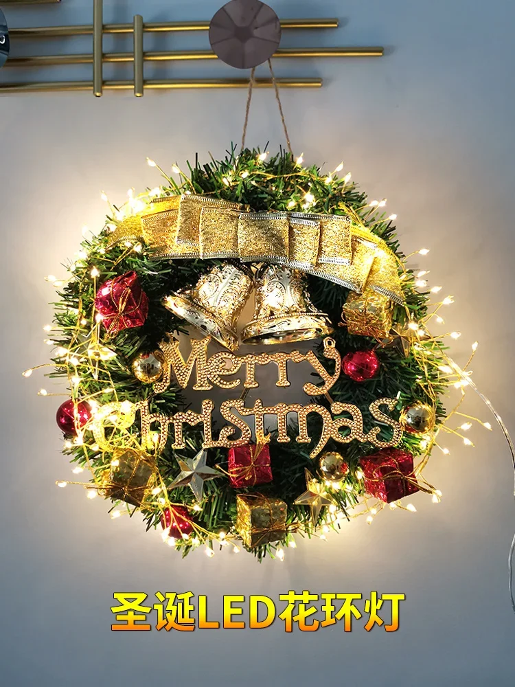 

Рождественский венок, украшения, елочные огни, струны, торговый центр, витрина, украшения для комнаты, праздничное платье
