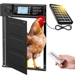 Automatic Chicken Coop Door Solar Powered, Pivot Chicken Door with Timer & Light Sensor, Anti-Pinch Automatic Chicken Door