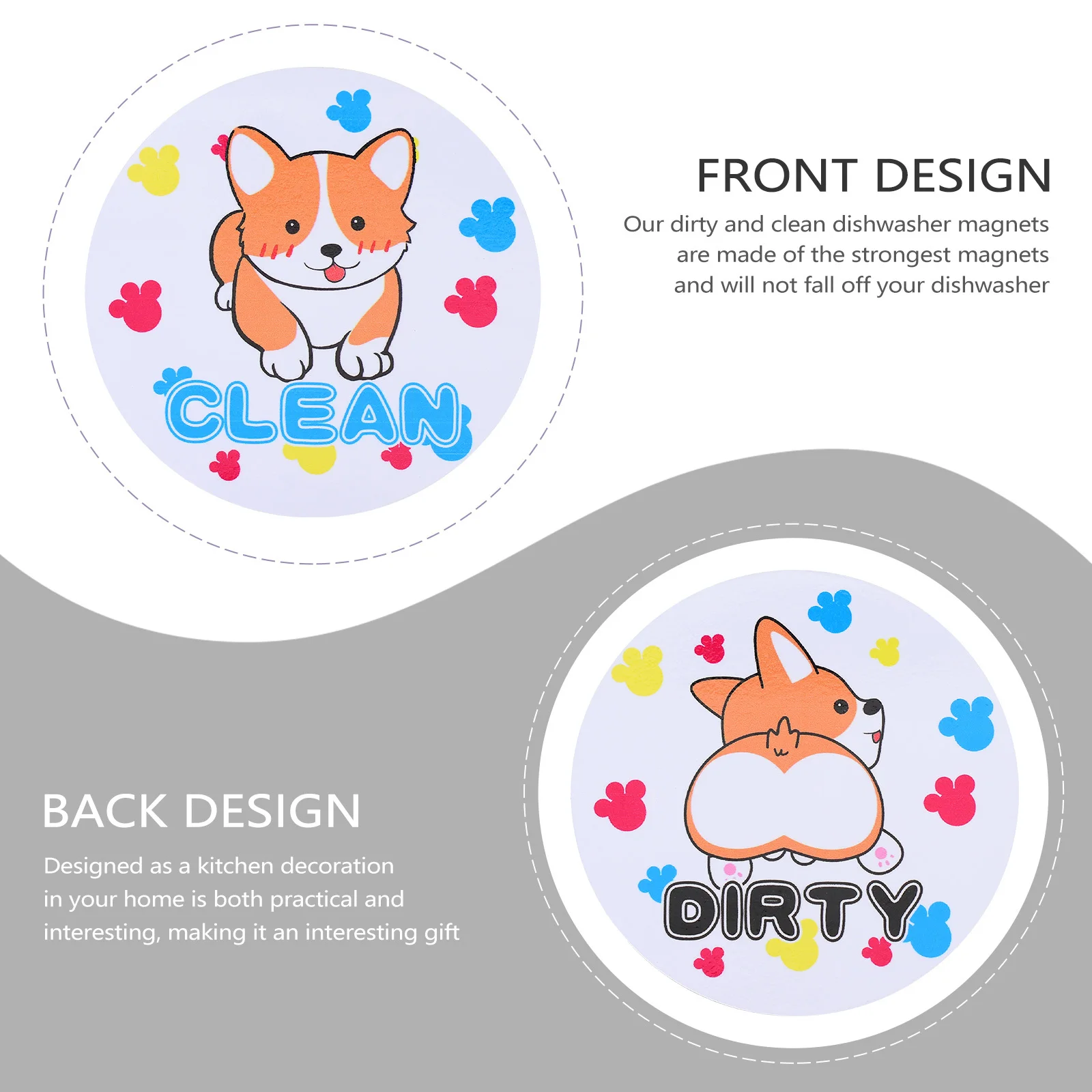 غسالة أطباق مغناطيسية، علامة قذرة نظيفة، لوحة مغناطيسية على الوجهين، تركيب بسيط لغرفة الغسيل، ملحقات غسالة الأطباق المتوافقة #5