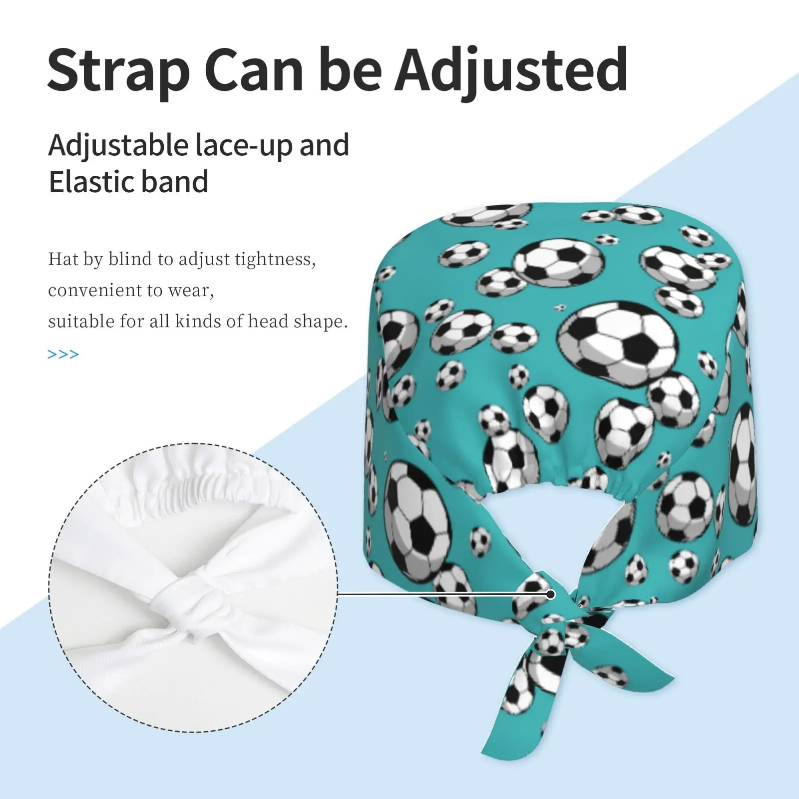 Football Sports Art Pattern Cleaning Work Cap Unisex Cartoon Scrubbing Cap Surgical Cap Nurse Scrubbing Cap Dentist Cap