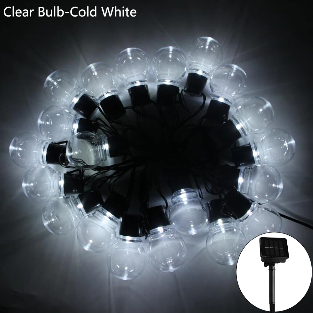 5/7/12M LED Globe Solar Fairy Lichtslingers Lamp Kerst Garland Straat Bruiloft Lampen Buiten Voor Party Vakantie tuin Patio